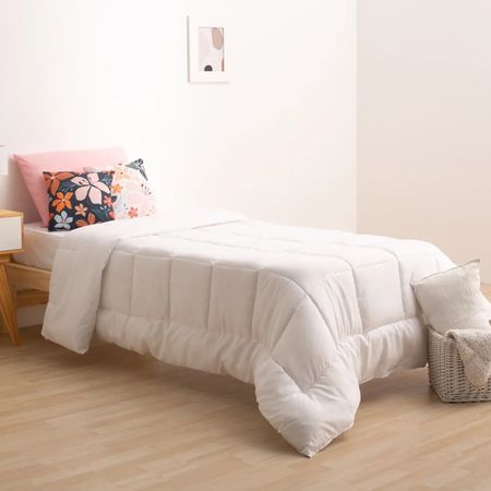 Acolchado Oro Reversible Casablanca Cod: 3100/4000 1 Y 1/2 Plaza Blanco