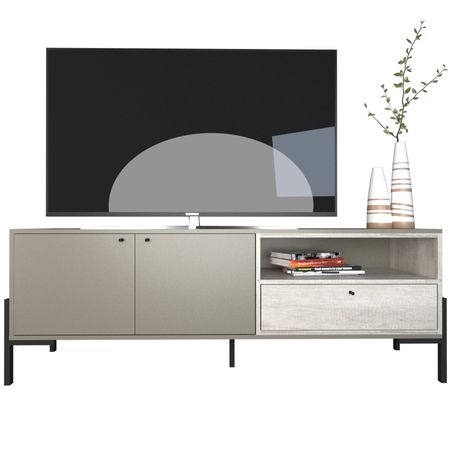 Rack Tv Metalwood 1.50 Mts Tables Cod: 4251 Gris-Nevado