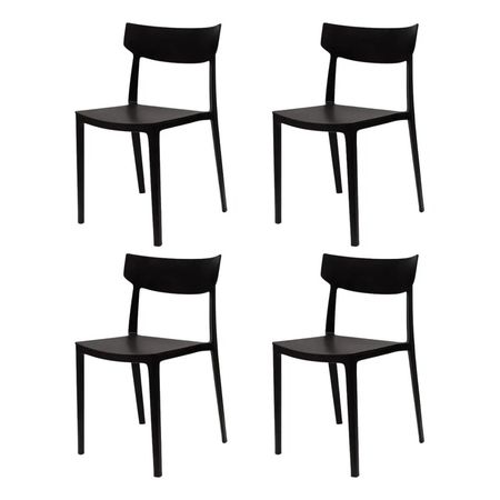 Silla De Comedor Roma Flia Hdc Group Pack X4 Unidades Negro