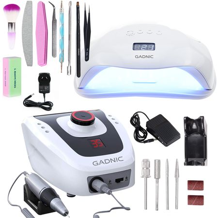 Kit Para Uñas Gadnic Torno T206 + Cabina UV Ledsun Plus Uso Profesional