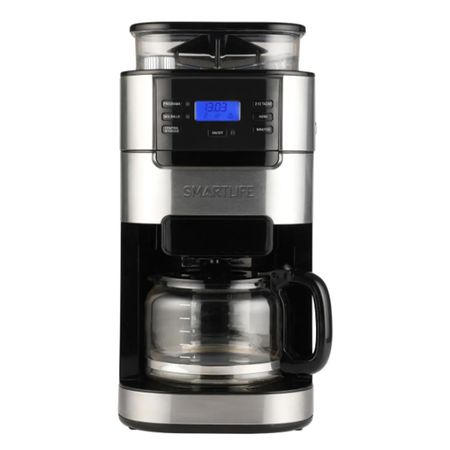 Cafetera Con Timer Reloj Digital Y Molinillo De Cafe Smartlife Sl-cmdg1025