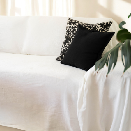 Funda Cubre Sillon 300x230 Gasa Algodón Offwhite