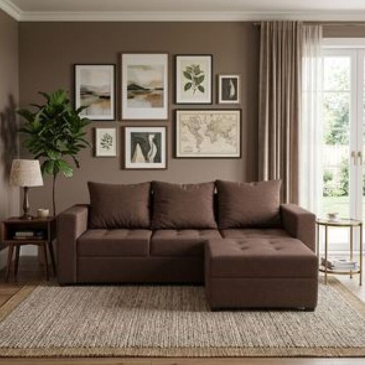 SILLON MILAN CAPITONNE TRES CUERPOS CHOCOLATE - Vista 2