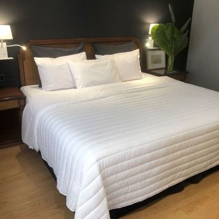 Cover Liso 1 1/2 plazas reversible Blanco