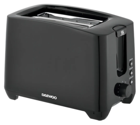 Tostadora Daewoo Negra 2 Rebanadas Función Descongelar