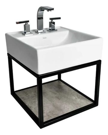 Ferrum Tori Mueble De Caño C/estante Y Lavatorio 3a Y324cbn Blanco Brillante