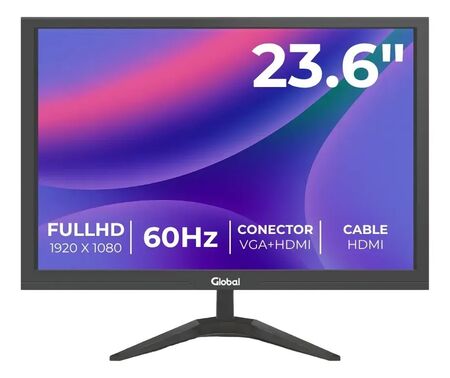 MONITOR 23.6" BASE V FULL HD 60HZ GLOBAL ELECTRONICS (MONI-OFFICE-21.5IFHD)