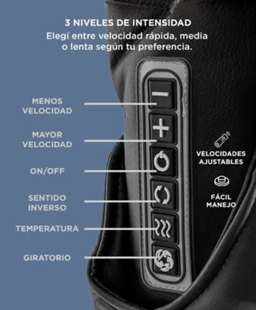 Masajeador Cervical Gadnic ARCE 8 Nodos Shiatsu 24w