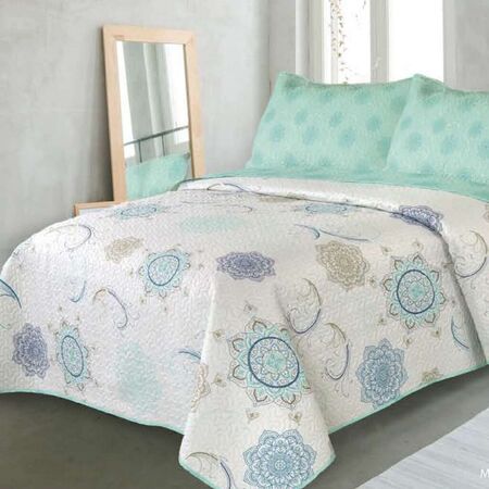CUBRECAMA REVERSIBLE 1 1/2 PLAZA MANDALAS