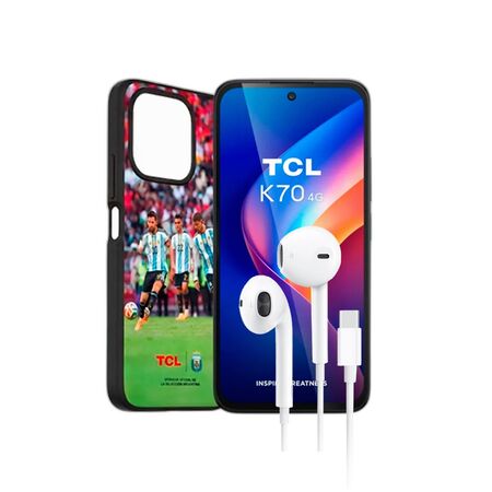Combo TCL K70 12GB+128GB Midnight Black AFA + Auriculares Dekkin USB-C