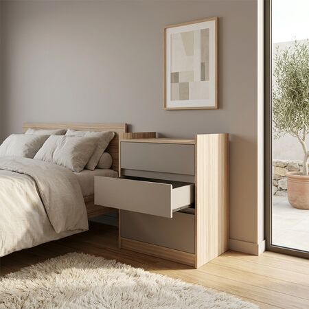Chifonier 2 Cajones 1 Puerta Coco Bolo|gris C. Tables