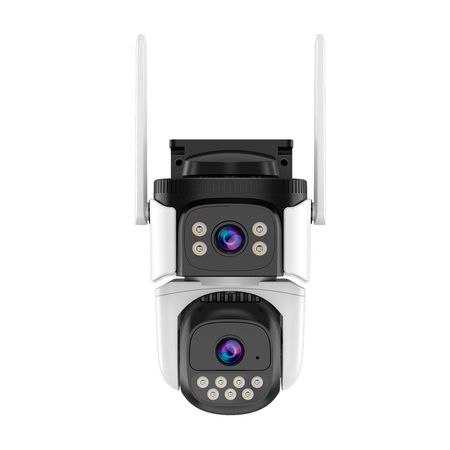 Cámara Doble De Seguridad Domo Exterior Overtech Ov-12dl Wifi Doble Lente 3mp