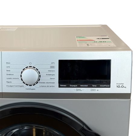 Lavarropas Automático Inverter Dalton Frontal 10kg 1400rpm Digital Silver DA-L100-SI