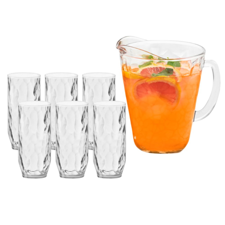 Set Alaska Jarra 1.7Lts + 6 Vasos 465Ml Vidrio Libbey Jugo