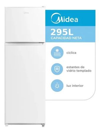 HELADERA DOS FRIOS MIDEA CÍCLICA 295L TOP MOUNT BLANCA