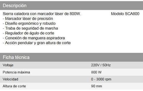 Sierra Caladora 800w DAIHATSU - Vista 3
