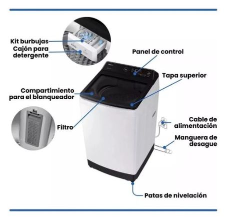 Lavarropas Samsung Automático 8.5kg Wa85c5441bwubg Inventer Blanco
