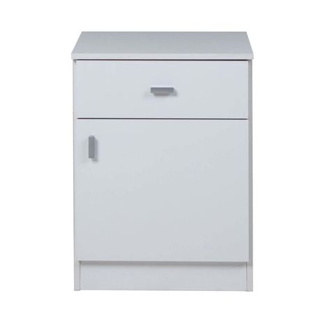Mesa de Luz Blanca de 1 Puerta y 1 Cajon Piupack