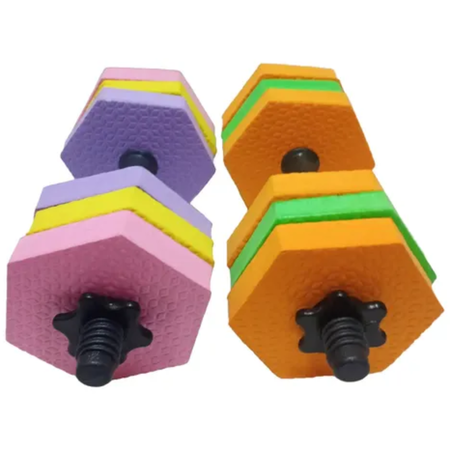 Par de Mancuernas Aquagym Hexagonales de Goma EVA – Colores Varios