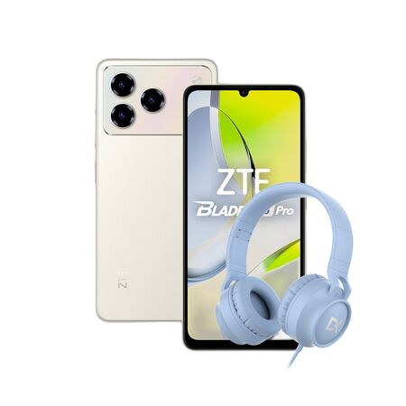 Combo ZTE A56 Pro 4+128GB Gold + Auriculares Dekkin Vincha USB-C