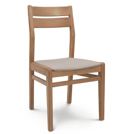 Silla de Comedor Docta lustre Abedul Tapizado Inka Beige Espacity