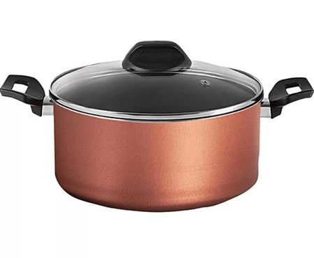 Cacerola c/Tapa de Vidrio Templado 3.5L 22 cm Cobre - Linea Clove Brinox  7111/460