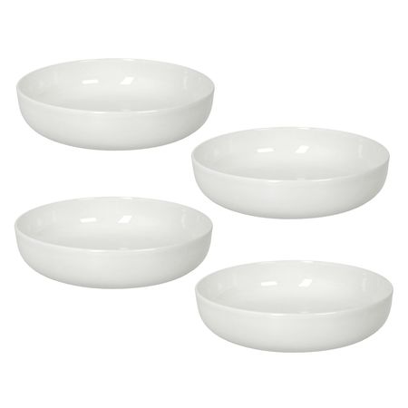 Set x 4 Bowl Recipiente Ensaladera 20 cms Porcelana Blanco