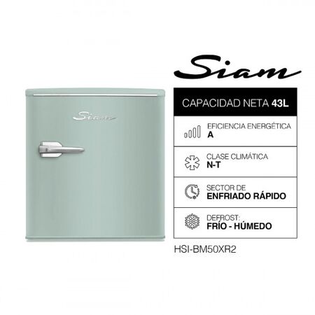Heladera Siam Bajo Mesada Retro 43 Lts Verde HSI-BM50XR2