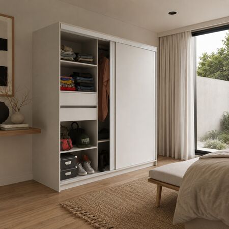 Placard Corredizo 1,79 2pta Polar|blanco Tables