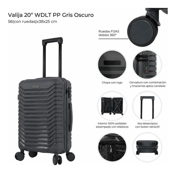Valija Wanderlust 48056 20 Pulgadas Pp Cerradura Carry On - Vista 5