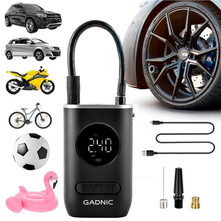 Inflador de Neumáticos Inalámbrico Gadnic Mini Recargable 50w - Vista 1