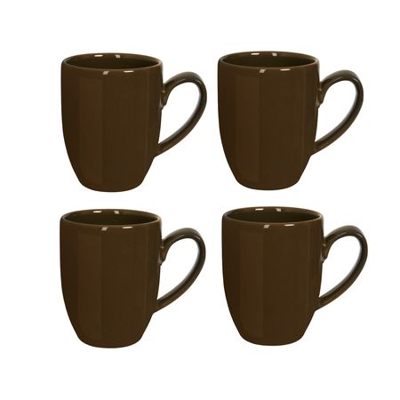 Set x 4 Jarro Taza Mug 350 Cc Ceramica Gris Nc Florance Marron