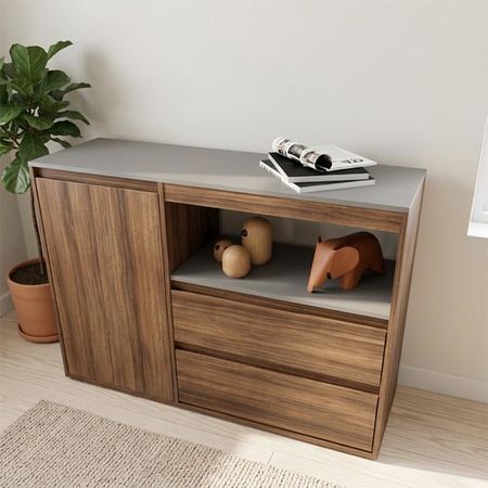 Vajillero Chico Borgia DS Home Gris Nogal 110x89x36 cm