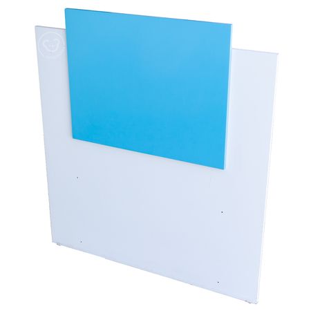 Respaldo Reforzado Maximo Fortaleza para una plaza y media 100cm Celeste y Blanco