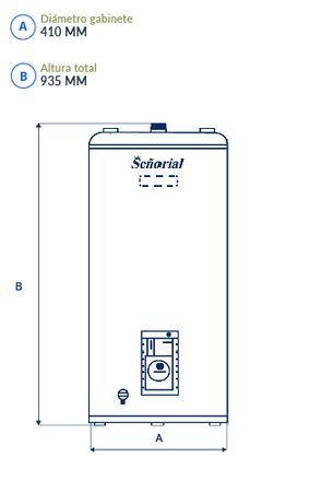 Termotanque SEÑORIAL TESZP-95 Zafiro Eléctrico 80LTS conexión superior