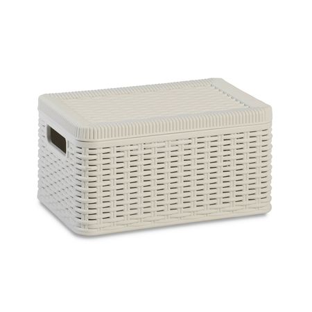 Caja Organizadora Dea Home Decora Con Tapa 9l Ratan Blanco 26207/1