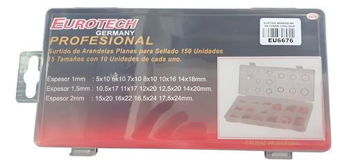 Set Surtido Eurotech de Arandelas de Cobre 150 Unidades - Vista 1