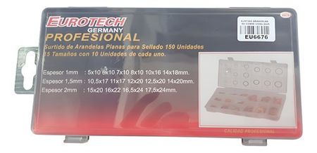 Set Surtido Eurotech de Arandelas de Cobre 150 Unidades