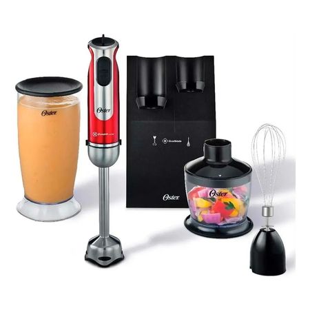 Stick Mixer Oster Fpsthb2801 Con Accesorios Batidora De Inmersion Picadora 800w Color Rojo