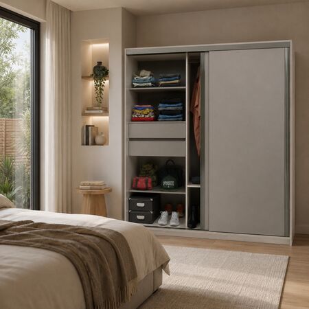 Placard Corredizo 1,79m. 2pta  Polar|gris C. Tables
