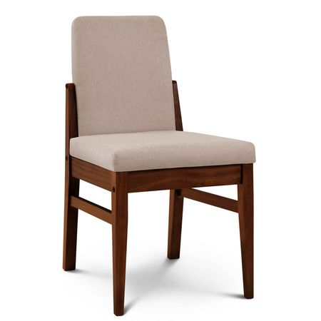 Silla de Comedor Baku Tapizado Sunny Latte lustre Caoba Espacity'