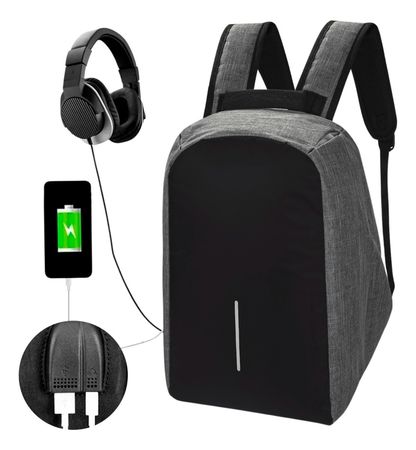 Mochila T-GO Antirrobo Urbana Smart porta notebook 15.6" Color Gris