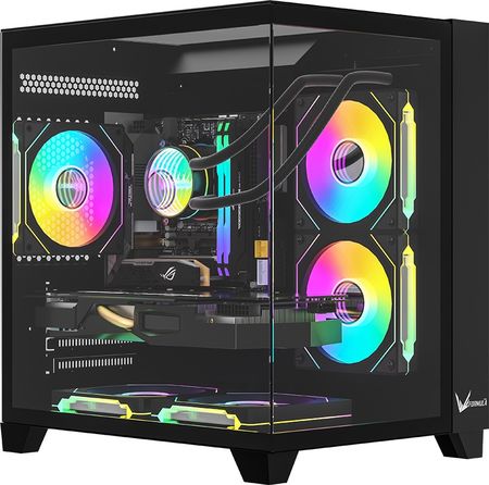 GABINETE GAMER FORMULA V LINE CRYSTAL Z9M FLOE BLACK (MATX + 5 FANS ARGB)