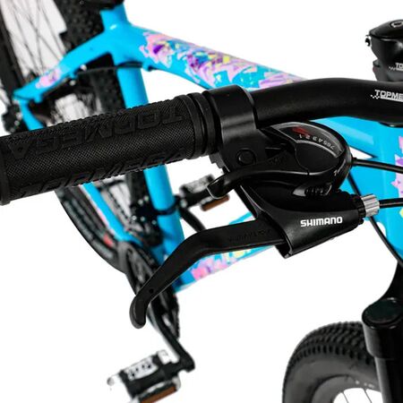 Bicicleta Mountain Bike Topmega Regal R29 Aluminio Celeste/Amarillo/Rosa Talle M