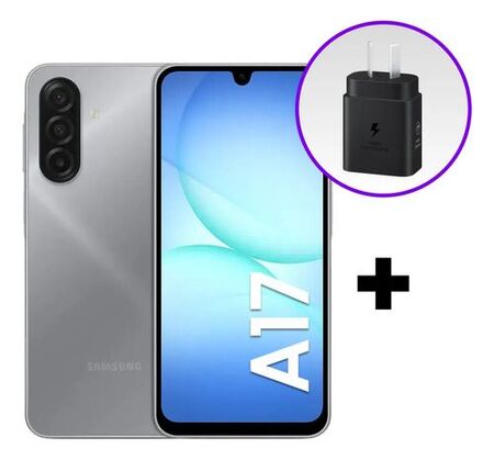 Combo Celular Samsung A17 128/4GB Gray + Cargador 25W