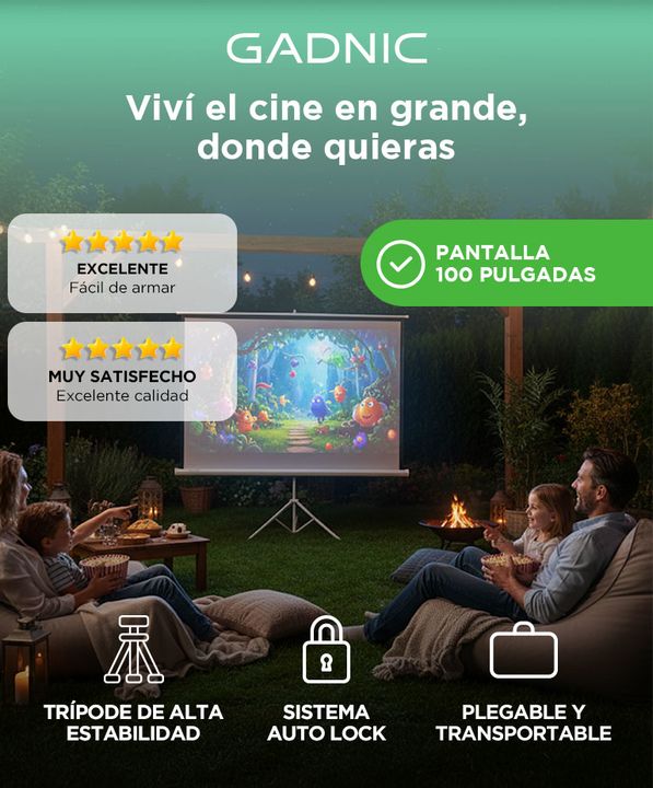 Pantalla Proyector Gadnic 100" + Tripode - Vista 2
