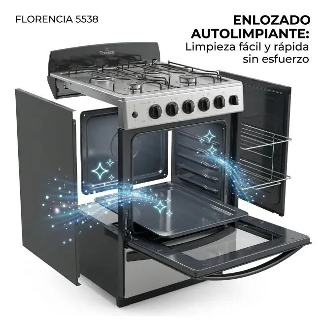 Cocina Florencia 5538 Multigas de 4 Hornallas de Acero Inoxidable - Vista 4