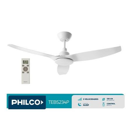 Ventilador de Techo Philco TEB5234P 52" Sin Luz