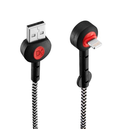 Cable Dekkin Lighting Redondo 90 Grados Lightning Negro Y Blanco Ca-314 Nb