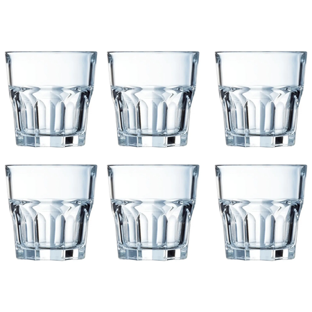 Set X 6 Vaso Sodero Granity Arcoroc 160 Cc Vidrio Templado Transparente
